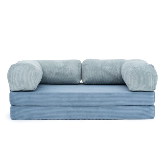 Sofa 2-osobowa NESTI Twins color - Niebieski i Miętowy Sztruks