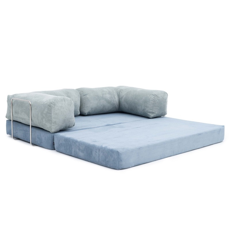 Sofa 2-osobowa NESTI Twins color - Niebieski i Miętowy Sztruks