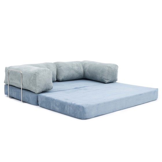 Sofa 2-osobowa NESTI Twins color - Niebieski i Miętowy Sztruks