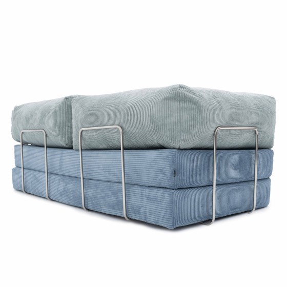 Sofa 2-osobowa NESTI Twins color - Niebieski i Miętowy Sztruks