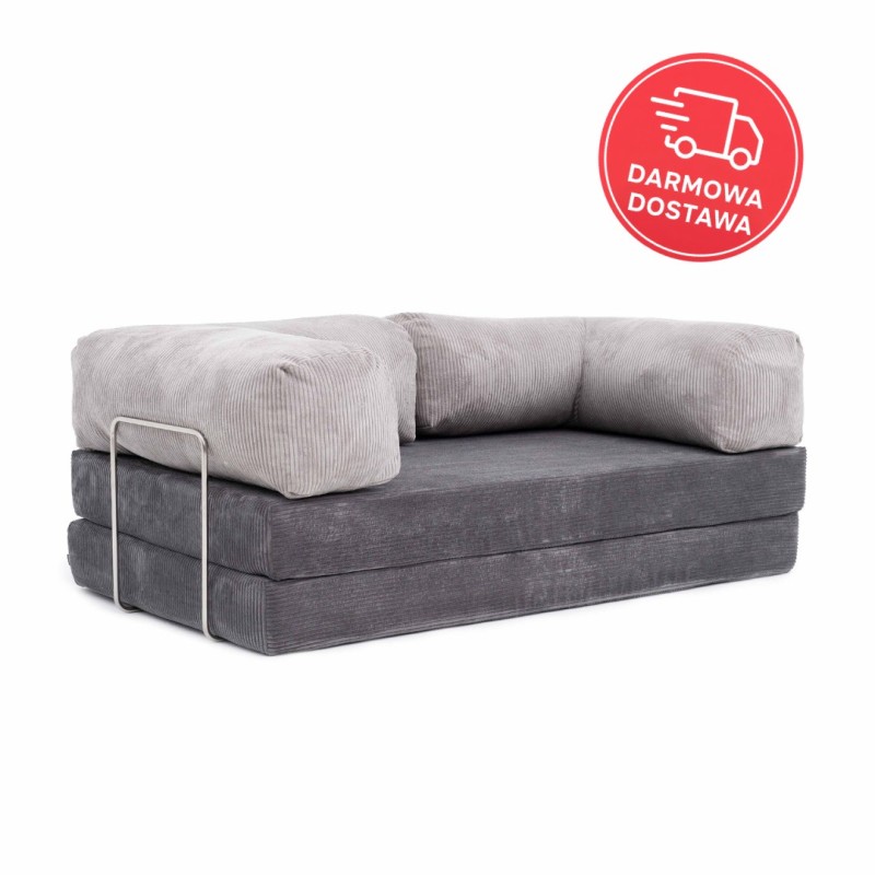 Sofa 2-osobowa NESTI Twins color - Ciemnoszary i Jasnoszary Sztruks