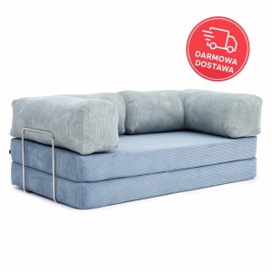 Sofa 2-osobowa NESTI Twins color - Niebieski i Miętowy Sztruks