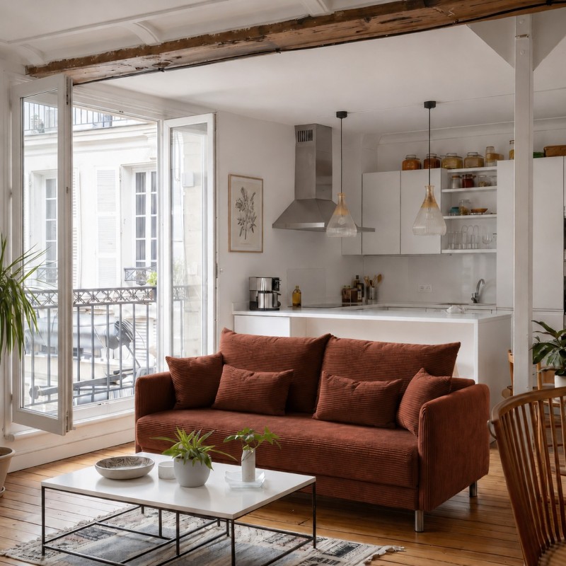 Sofa 3-osobowa z Pojemnikiem Ceglasty Sztruks COZY Sofotapczan