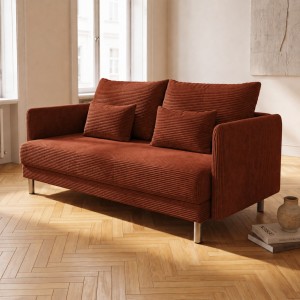 Sofa 3-osobowa z Pojemnikiem Ceglasty Sztruks COZY Sofotapczan