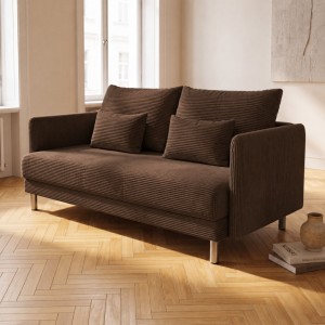 Sofa 3-osobowa z Pojemnikiem Brązowy Sztruks COZY Sofotapczan