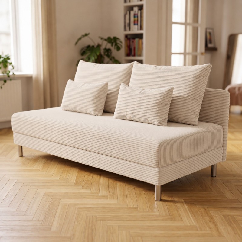 Sofa 3-osobowa z Pojemnikiem Beżowy Sztruks COZY slim Sofotapczan