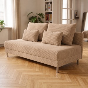 Sofa 3-osobowa z Pojemnikiem Jasnobrązowy Sztruks COZY slim Sofotapczan