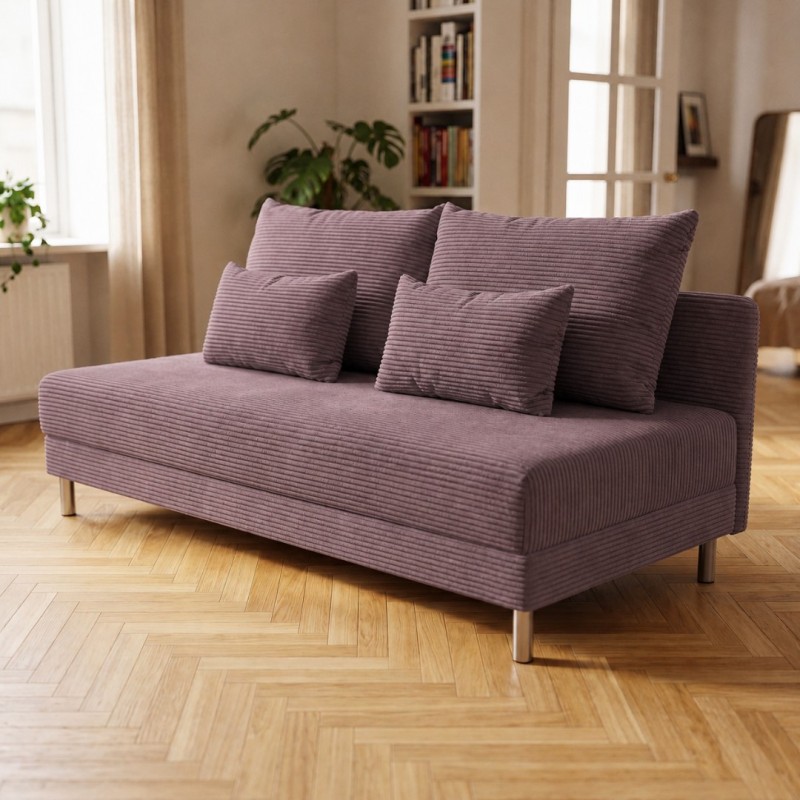 Sofa 3-osobowa z Pojemnikiem Fioletowy Sztruks COZY slim Sofotapczan