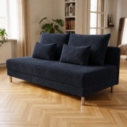 Sofa 3-osobowa z Pojemnikiem Granatowy Sztruks COZY slim Sofotapczan