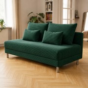 Sofa 3-osobowa z Pojemnikiem Sztruks Butelkowa Zieleń COZY slim Sofotapczan
