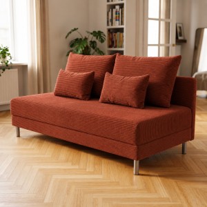 Sofa 3-osobowa z Pojemnikiem Ceglasty Sztruks COZY slim Sofotapczan