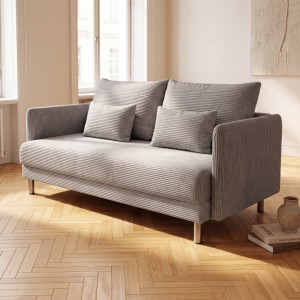 Sofa 3-osobowa z Pojemnikiem Szary Sztruks COZY Sofotapczan