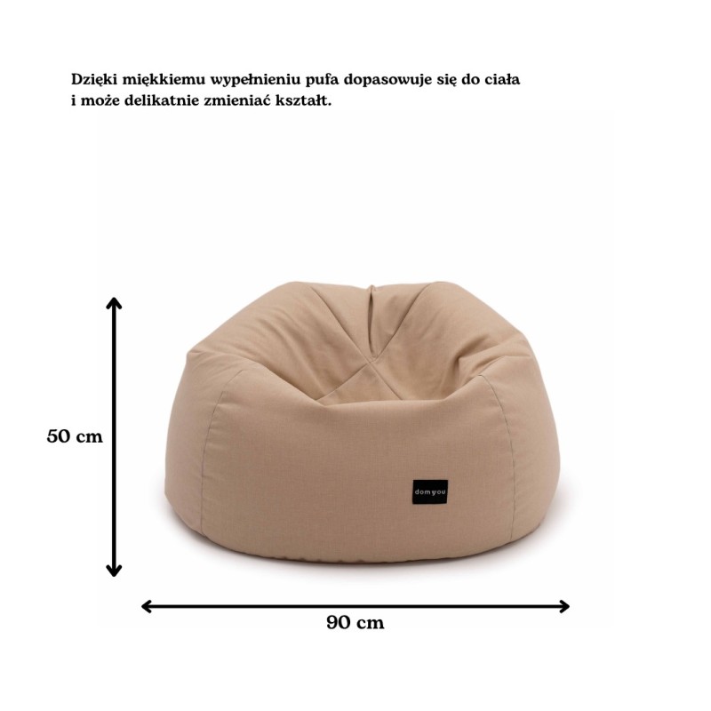 Pufa Worek Beżowa Na Zewnątrz PREMIUM NEST XL
