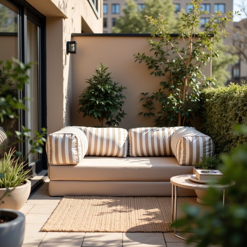 Sofa ogrodowa 2-osobowa NESTI Outdoor (biało-beżowe pasy)