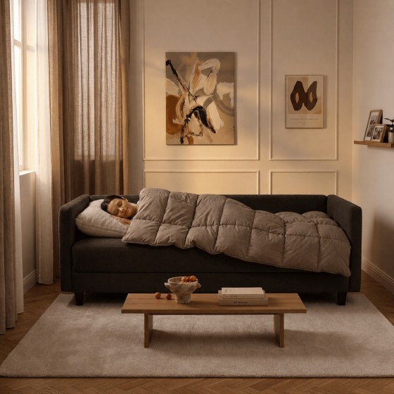 Sofa 3-osobowa z Pojemnikiem LUMI Ciemnoszary Sofotapczan