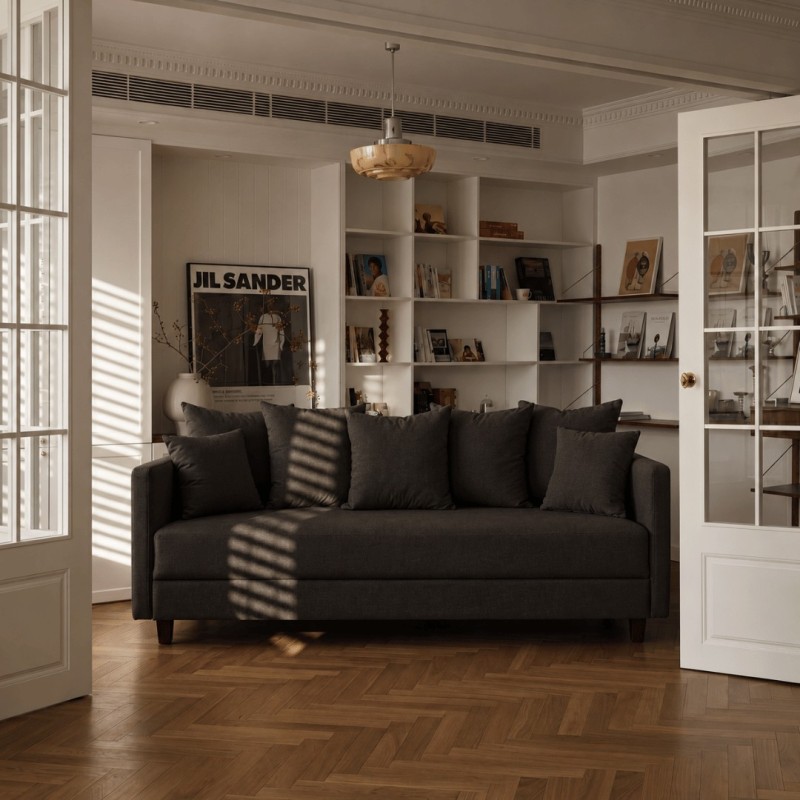 Sofa 3-osobowa z Pojemnikiem LUMI Ciemnoszary Sofotapczan