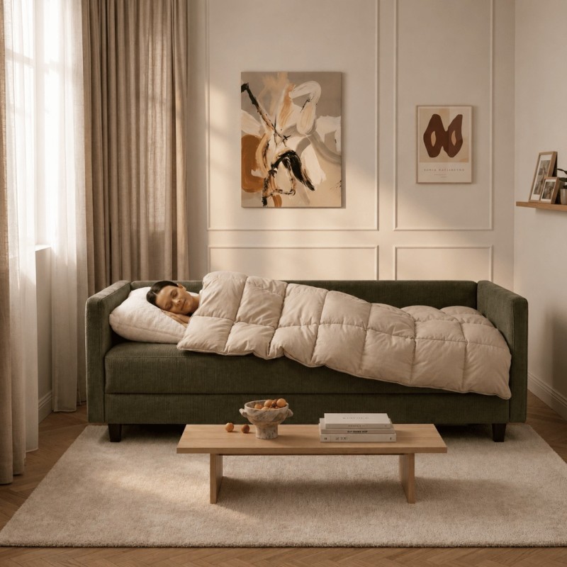 Sofa 3-osobowa z Pojemnikiem LUMI Zielony Sofotapczan