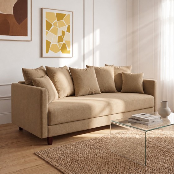 Sofa 3-osobowa z Pojemnikiem LUMI Ciemny Beż Sofotapczan