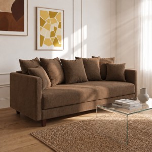 Sofa 3-osobowa z Pojemnikiem LUMI Brązowy Sofotapczan