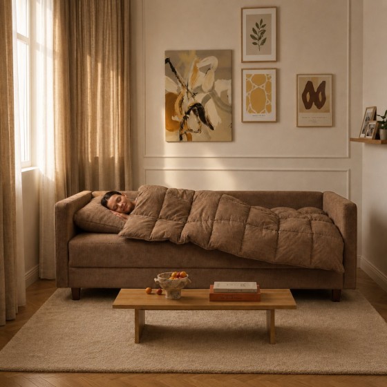 Sofa 3-osobowa z Pojemnikiem LUMI Brązowy Sofotapczan