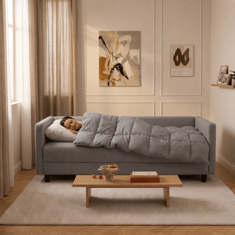 Sofa 3-osobowa z Pojemnikiem LUMI Szary Sofotapczan