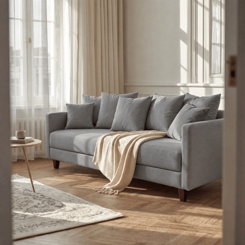 Sofa 3-osobowa z Pojemnikiem LUMI Szary Sofotapczan