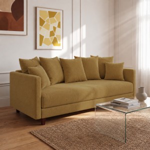 Sofa 3-osobowa z Pojemnikiem LUMI Musztardowy Sofotapczan
