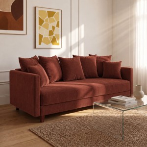 Sofa 3-osobowa z Pojemnikiem LUMI Bordowy Sofotapczan