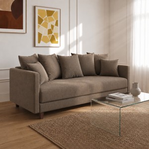 Sofa 3-osobowa z Pojemnikiem LUMI Szary Brąz Sofotapczan