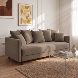 Sofa 3-osobowa z Pojemnikiem LUMI Szary Brąz Sofotapczan