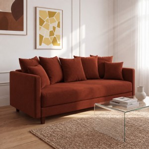 Sofa 3-osobowa z Pojemnikiem LUMI Bordowy Sofotapczan