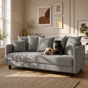 Sofa 3-osobowa z Pojemnikiem LUMI Szary Sofotapczan