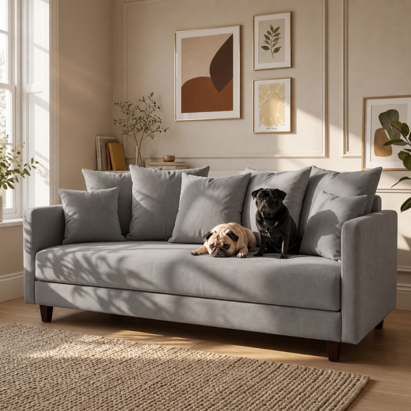 Sofa 3-osobowa z Pojemnikiem LUMI Szary Sofotapczan
