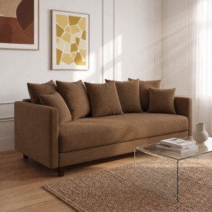 Sofa 3-osobowa z Pojemnikiem LUMI Brązowy Sofotapczan