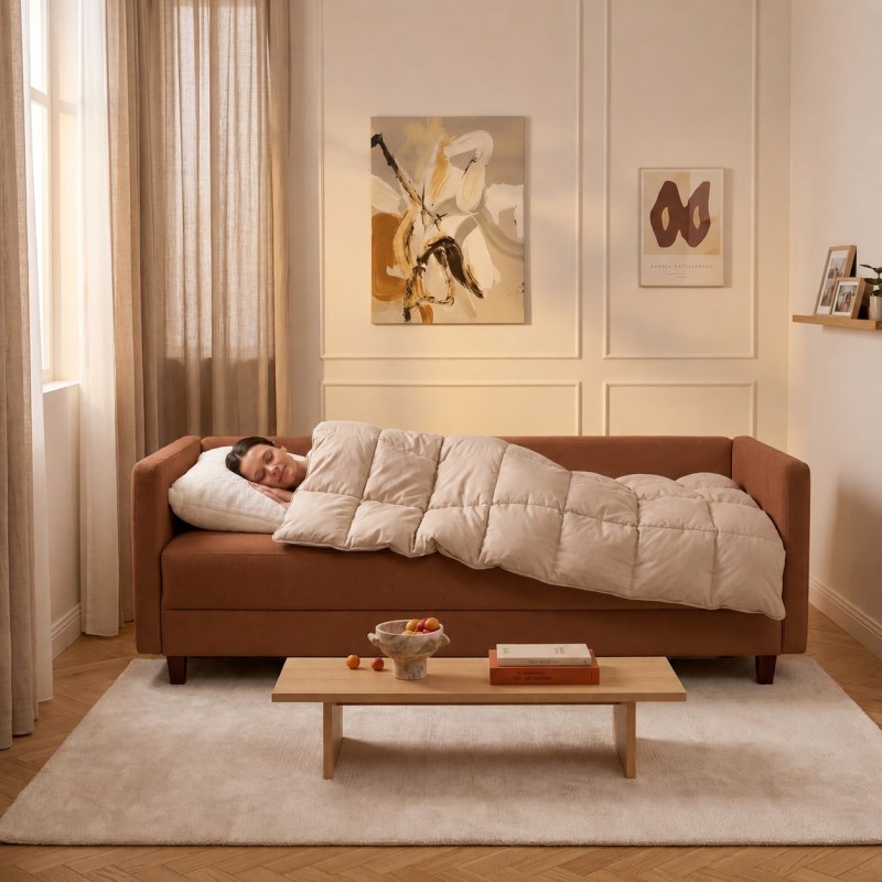 Sofa 3-osobowa z Pojemnikiem LUMI Ceglasty Sofotapczan
