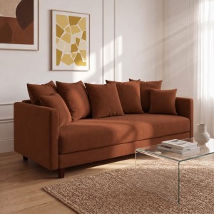 Sofa 3-osobowa z Pojemnikiem LUMI Ceglasty Sofotapczan