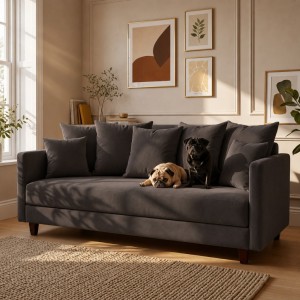 Sofa 3-osobowa z Pojemnikiem LUMI Ciemnoszary Sofotapczan