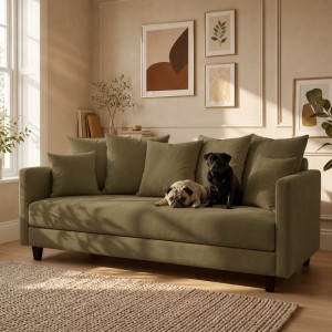 Sofa 3-osobowa z Pojemnikiem LUMI Zielony Sofotapczan