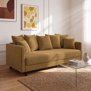 Sofa 3-osobowa z Pojemnikiem LUMI Musztardowy Sofotapczan
