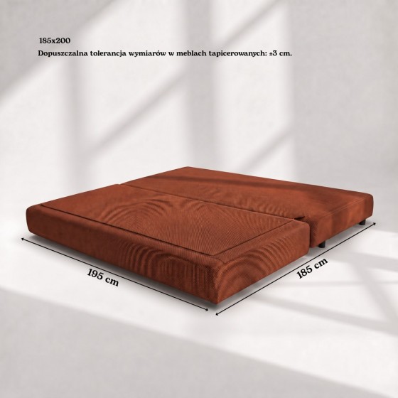 Kanapa z Funkcją Spania Lupo 90x200 Ceglasty Sofotapczan