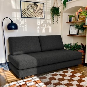 Kanapa z Funkcją Spania Lupo 90x200 Czarny Sofotapczan