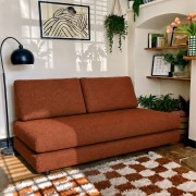 Kanapa z Funkcją Spania Lupo 90x200 Ceglasty Sofotapczan
