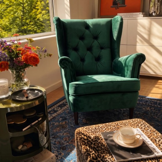 Fotel uszak w stylu glamour - Domyou