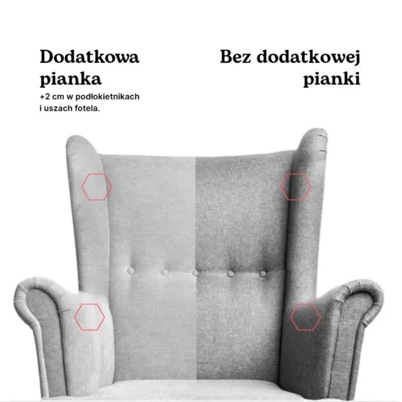 Fotel Uszak GLAMOUR z Podnóżkiem Glami Brązowy