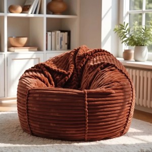Pufa Worek Brązowa Gruby Sztruks SACO
