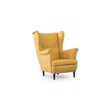 Fotel uszak musztardowy