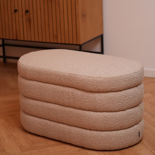 Pufy okrągłe beżowe