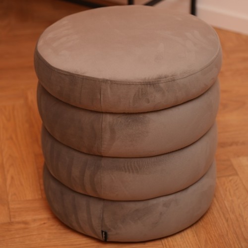 Pufy okrągłe szare