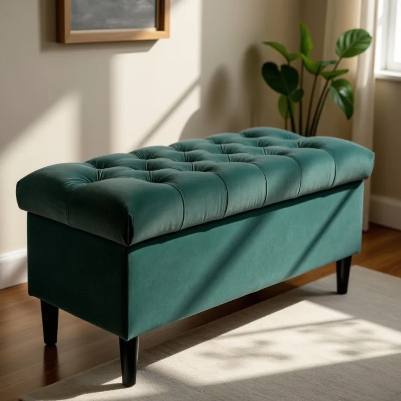 Ławka pikowana butelkowa zieleń